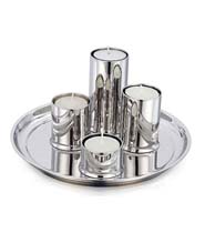 Candle holder S/S 不锈钢蜡烛台连小托盘